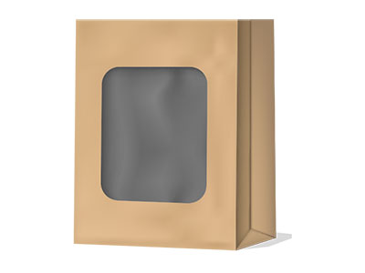 Block Bottom Paper Bag with Window